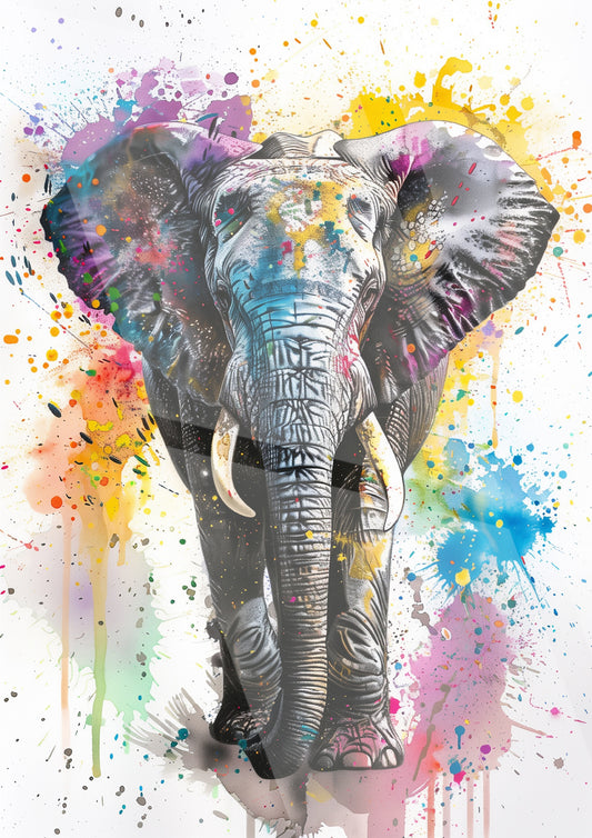 Tableau Pop Art "Elephant Pictural" (format rectangulaire)