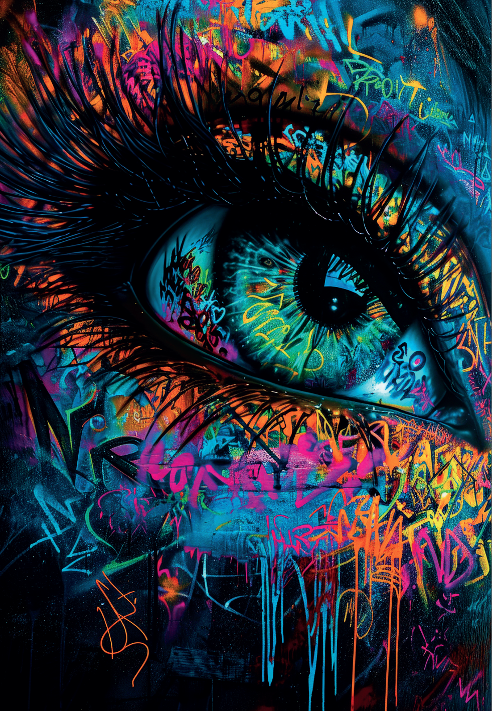 Tableau Pop Art "Graffiti Vision" (format rectangulaire)