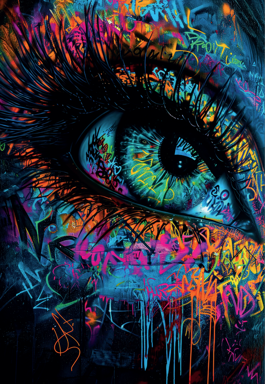 Tableau Pop Art "Graffiti Vision" (format rectangulaire)