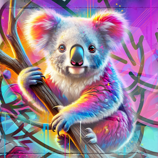 Tableau Art Tropical "Koala chromatique" (format carré)
