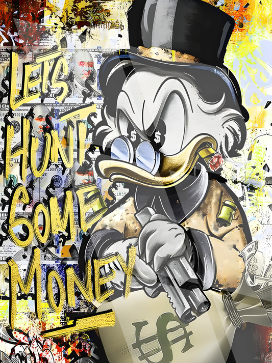 Tableau Street Art 🔥 Série Limitée 🔥 Let's Hunt Some Money (format rectangulaire)