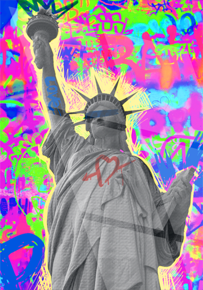 Tableau Pop Art 🔥 Série Limitée 🔥 Liberty Pop (format rectangulaire)