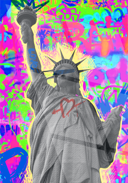 Tableau Pop Art 🔥 Série Limitée 🔥 Liberty Pop (format rectangulaire)