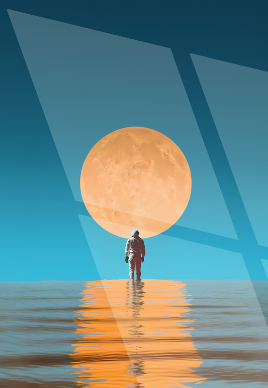 Tableau Pop Art "Lunar Drift" (format rectangulaire)