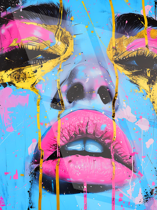 Tableau Pop Art "Neon Desire" (format rectangulaire)