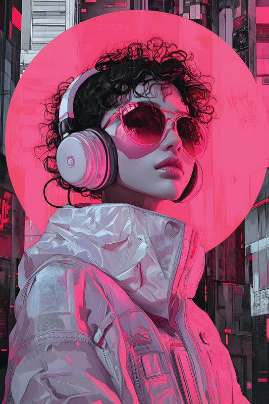 Tableau Pop Art "Neon Future" (format rectangulaire)