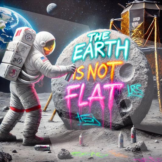 Tableau Pop Art "The Earth is Not Flat" (format carré)