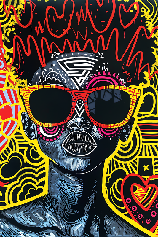 Tableau Pop Art "African Power" (format rectangulaire)
