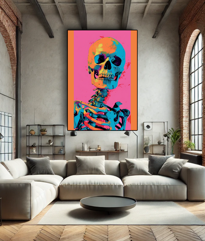 Tableau Pop Art "Pop Skull" (format rectangulaire)