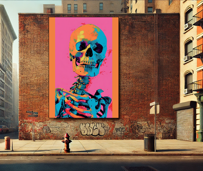 Tableau Pop Art "Pop Skull" (format rectangulaire)
