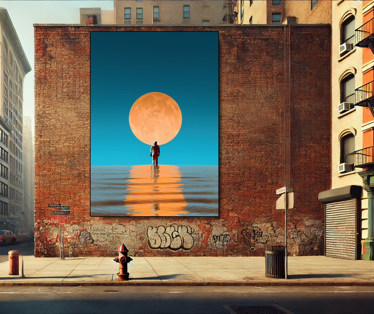 Tableau Pop Art "Lunar Drift" (format rectangulaire)