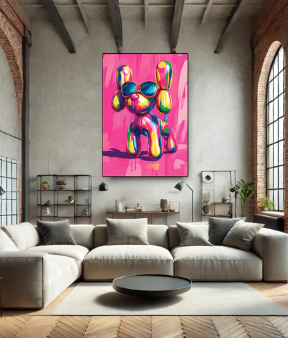 Tableau Pop Art "Puppy Drip" (format rectangulaire)