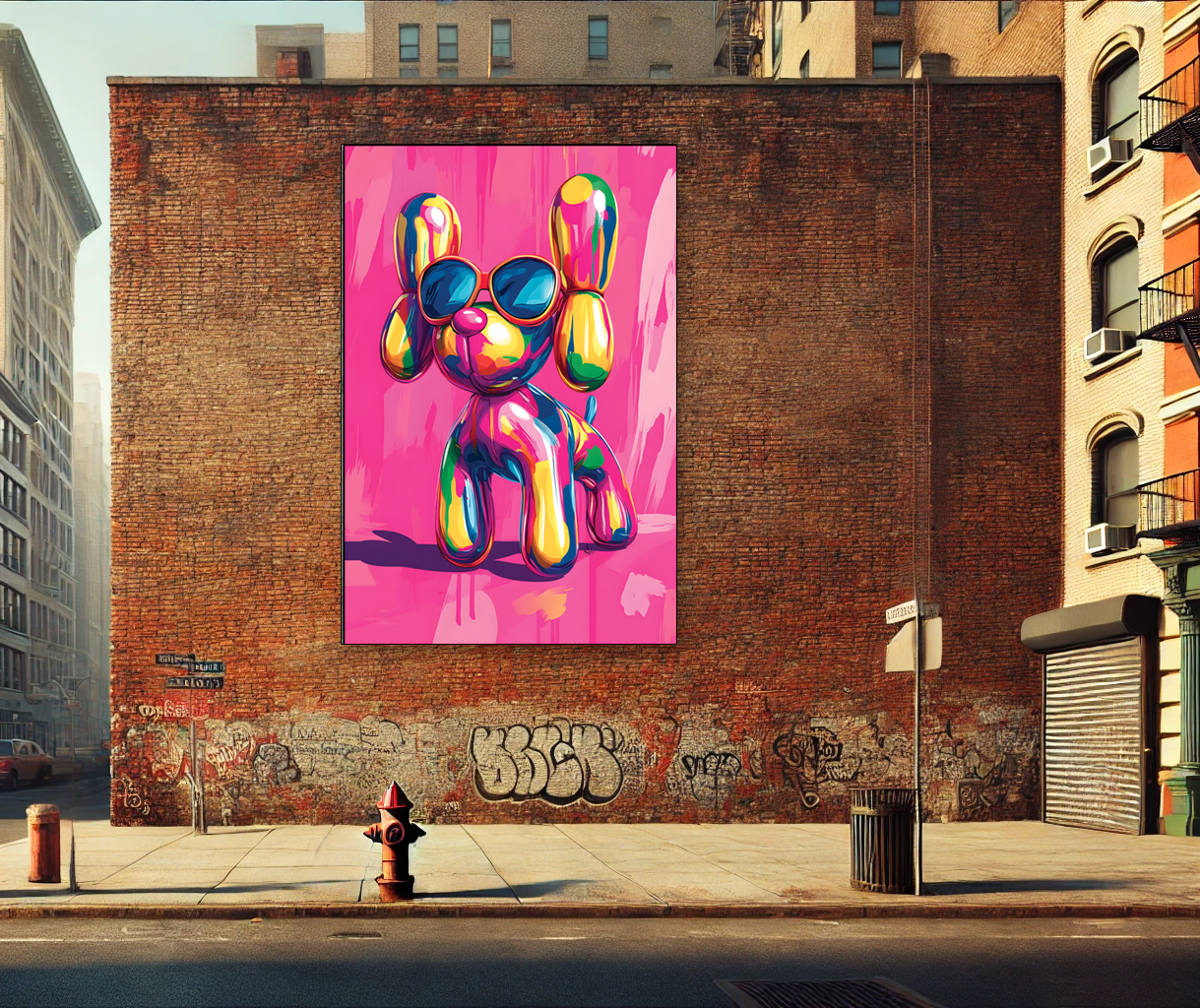 Tableau Pop Art "Puppy Drip" (format rectangulaire)