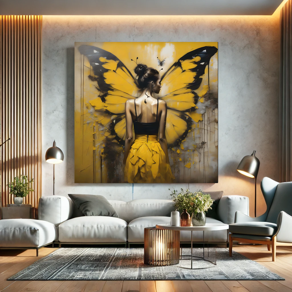 Tableau Abstract Art "Butterfly Soul" (format carré)