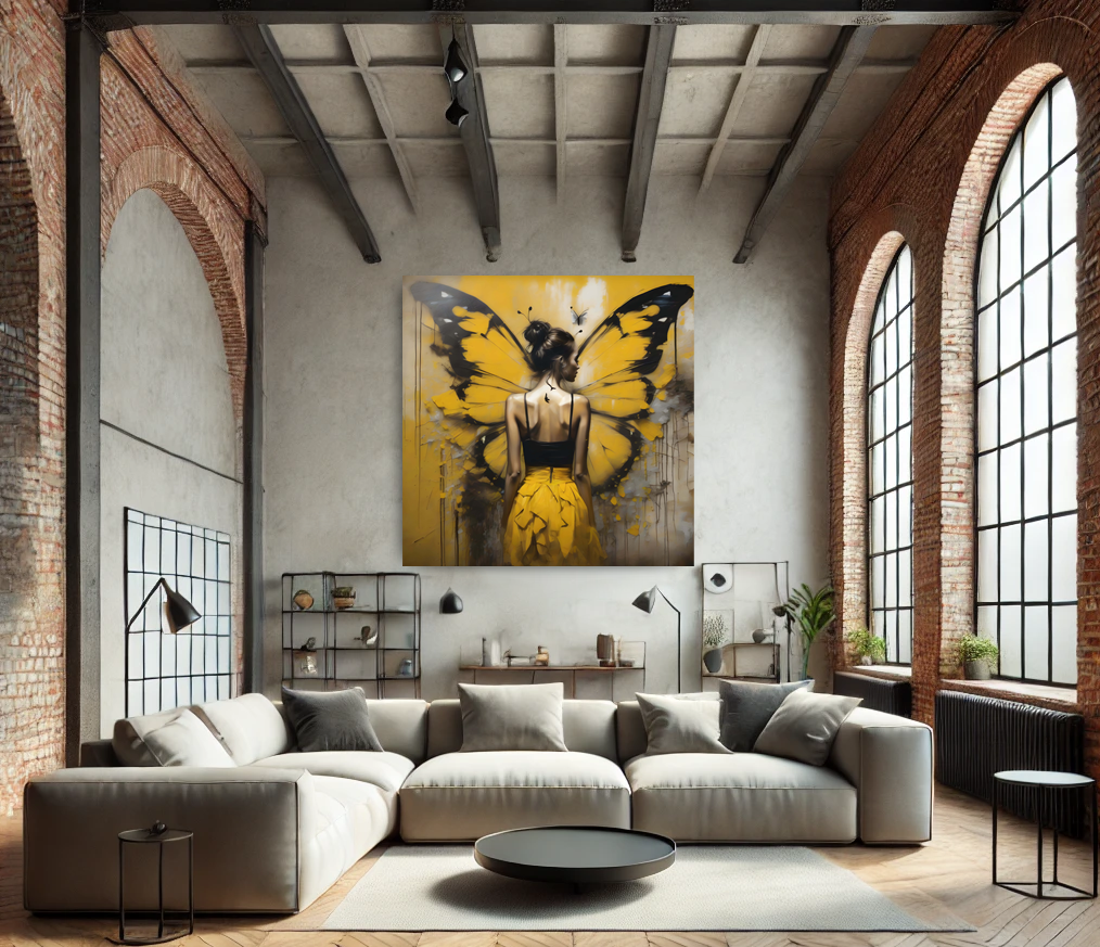 Tableau Abstract Art "Butterfly Soul" (format carré)