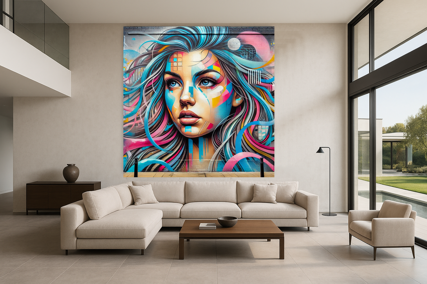 Tableau Street Art "Chromatica Girl" (format carré)