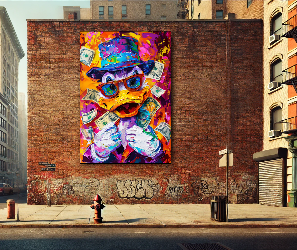 Tableau Street Art 🔥 Série Limitée 🔥 Money Mood (format rectangulaire)