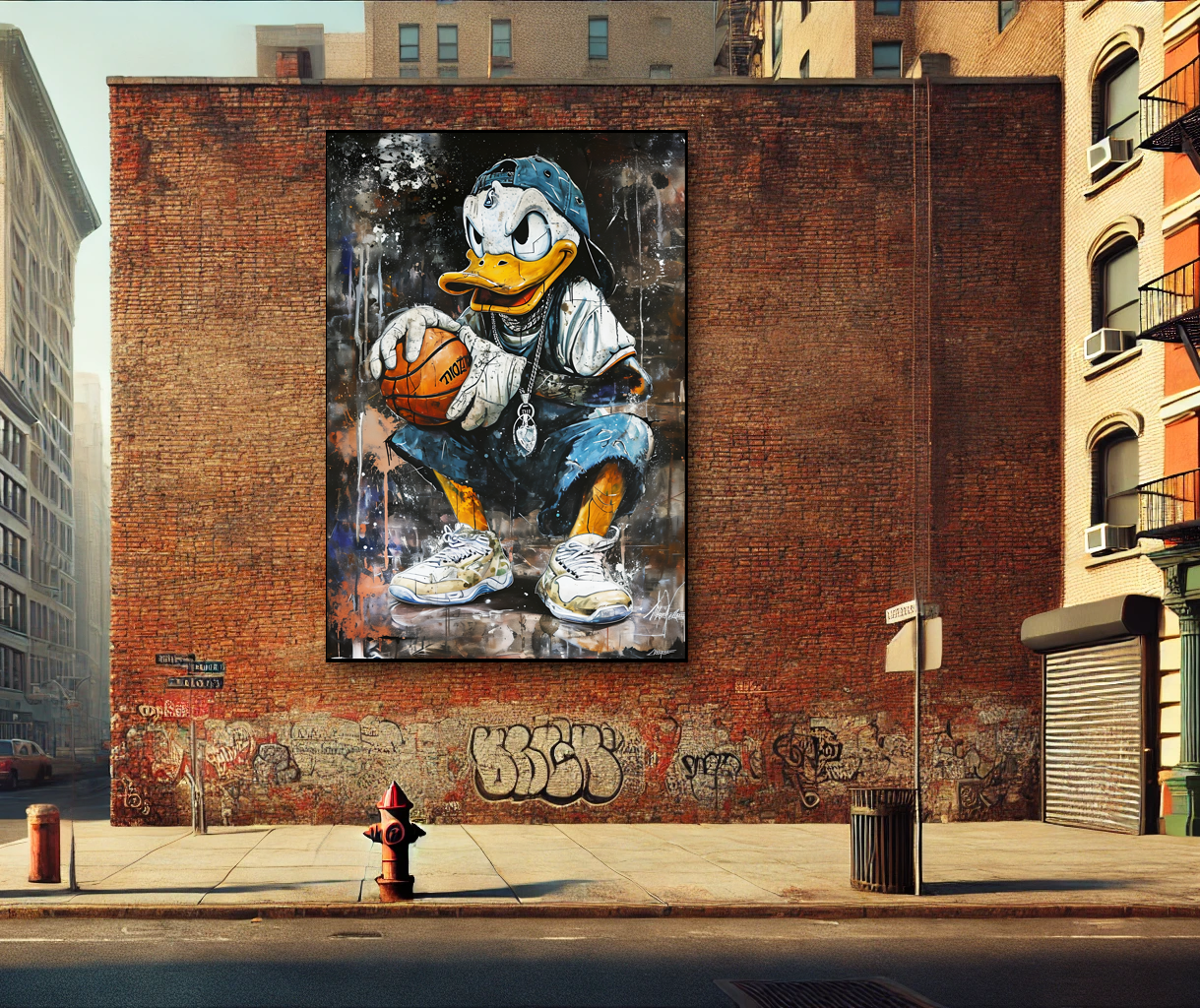 Tableau Street Art 🔥 Série Limitée 🔥 Donald playground attitude (format rectangulaire)