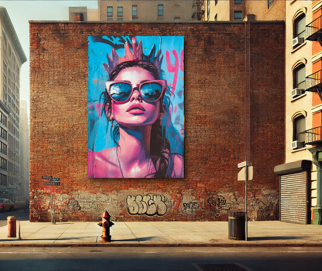 Tableau Pop Art "Urban Queen" (format rectangulaire)