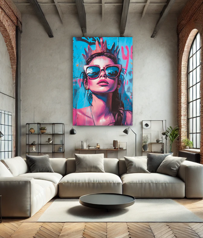 Tableau Pop Art "Urban Queen" (format rectangulaire)