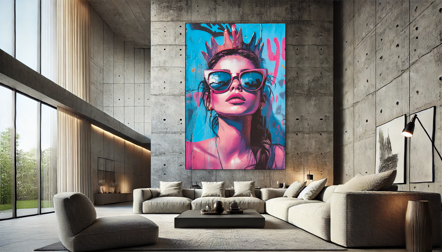 Tableau Pop Art "Urban Queen" (format rectangulaire)