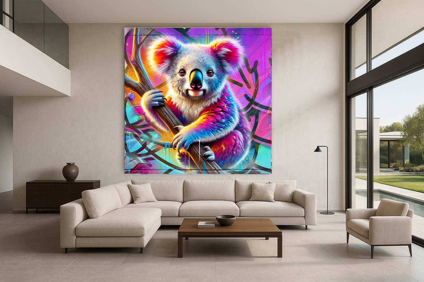 Tableau Art Tropical "Koala chromatique" (format carré)