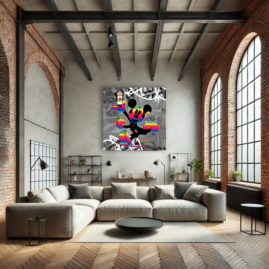 Tableau Street Art 🔥 Série Limitée 🔥 Mickey Street Colorz (format carré)