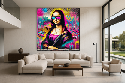 Tableau Pop Art "Street Mona" (format carré)