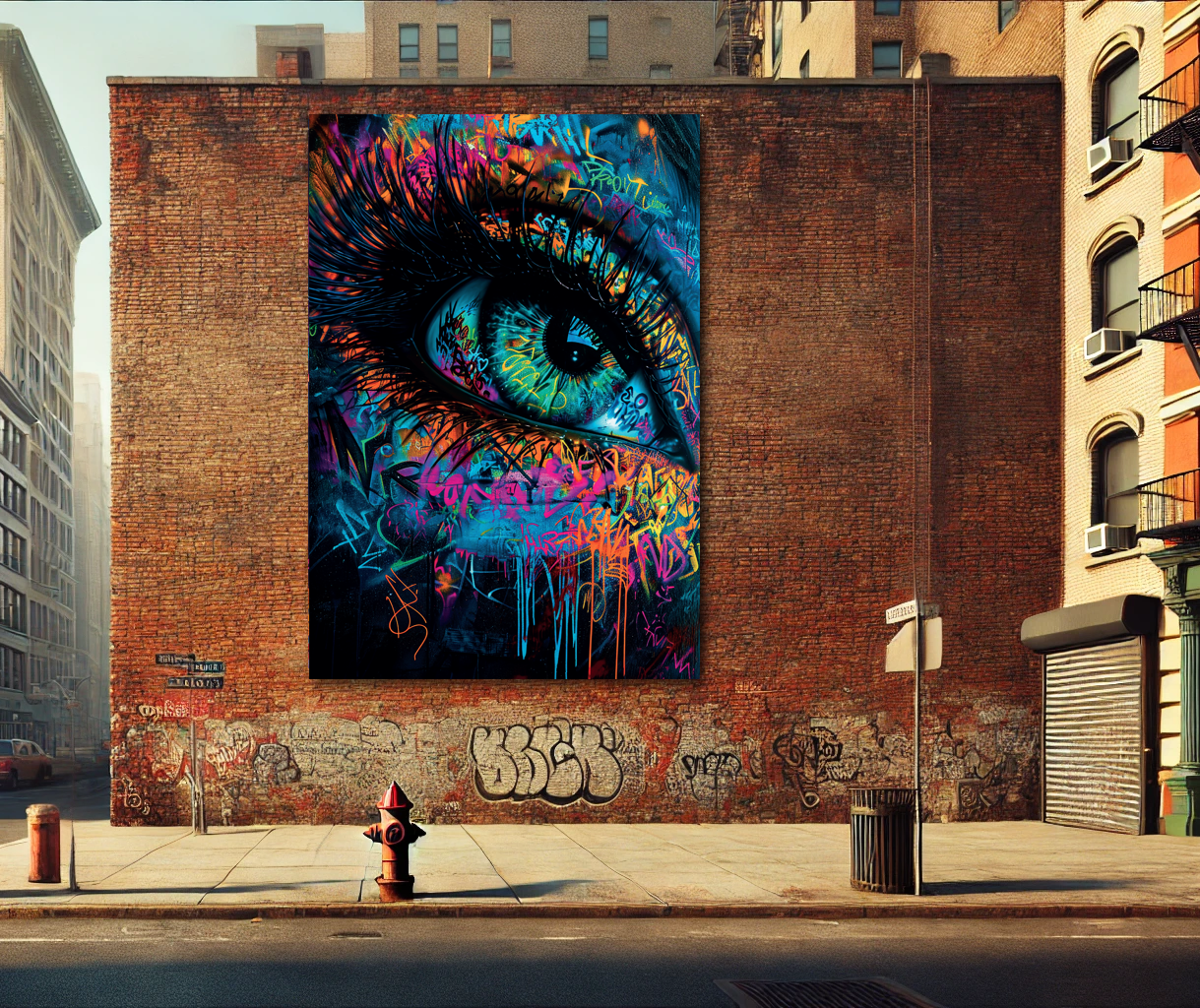 Tableau Pop Art "Graffiti Vision" (format rectangulaire)