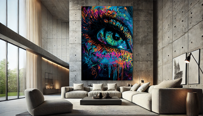 Tableau Pop Art "Graffiti Vision" (format rectangulaire)