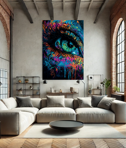 Tableau Pop Art "Graffiti Vision" (format rectangulaire)