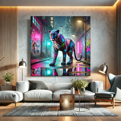 Tableau Street Art 🔥 Série Limitée 🔥 Night Prowler (format carré)