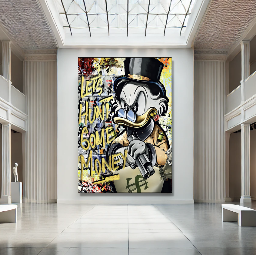 Tableau Street Art 🔥 Série Limitée 🔥 Let's Hunt Some Money (format rectangulaire)