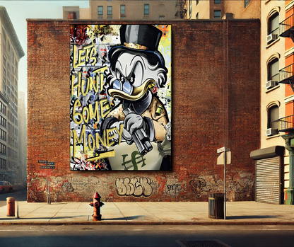 Tableau Street Art 🔥 Série Limitée 🔥 Let's Hunt Some Money (format rectangulaire)