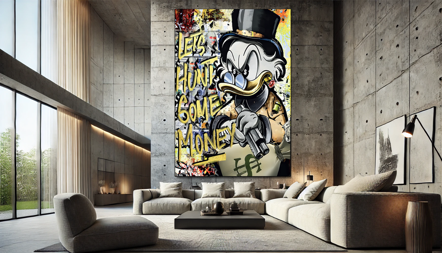 Tableau Street Art 🔥 Série Limitée 🔥 Let's Hunt Some Money (format rectangulaire)