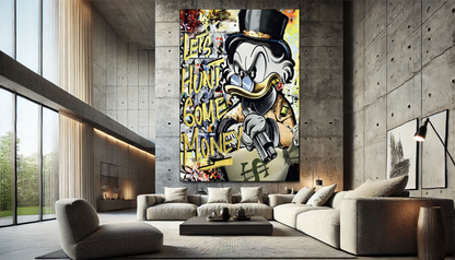 Tableau Street Art 🔥 Série Limitée 🔥 Let's Hunt Some Money (format rectangulaire)