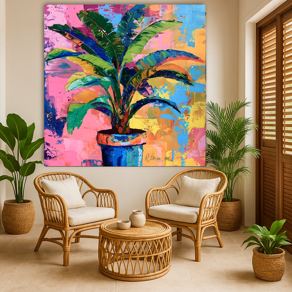 Tableau Pop Art "Jungle Pop" (format carré)