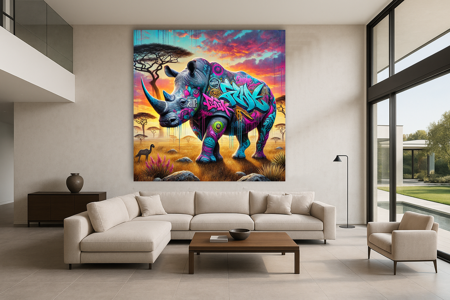Tableau Street Art 🔥 Série Limitée 🔥 Urban Rino (format carré)