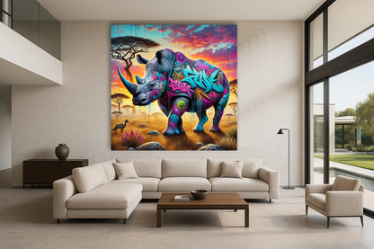 Tableau Street Art 🔥 Série Limitée 🔥 Urban Rino (format carré)