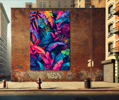 Tableau Pop Art "Jungle Vibes" (format rectangulaire)