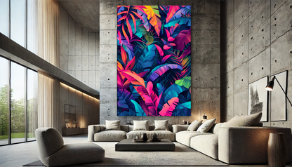 Tableau Pop Art "Jungle Vibes" (format rectangulaire)