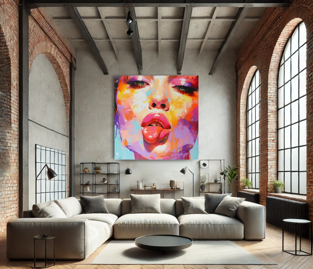 Tableau Pop Art "Attitude Chromatique" (format carré)