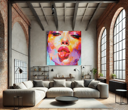 Tableau Pop Art "Attitude Chromatique" (format carré)