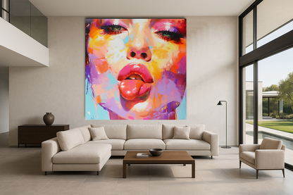 Tableau Pop Art "Attitude Chromatique" (format carré)