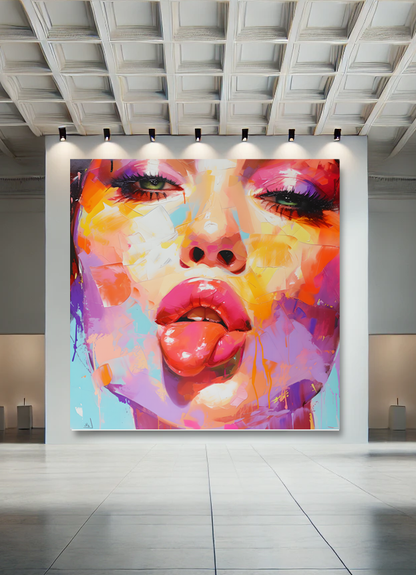 Tableau Pop Art "Attitude Chromatique" (format carré)