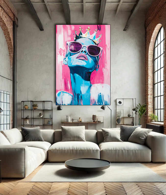 Tableau Pop Art "Queen Energy" (format rectangulaire)