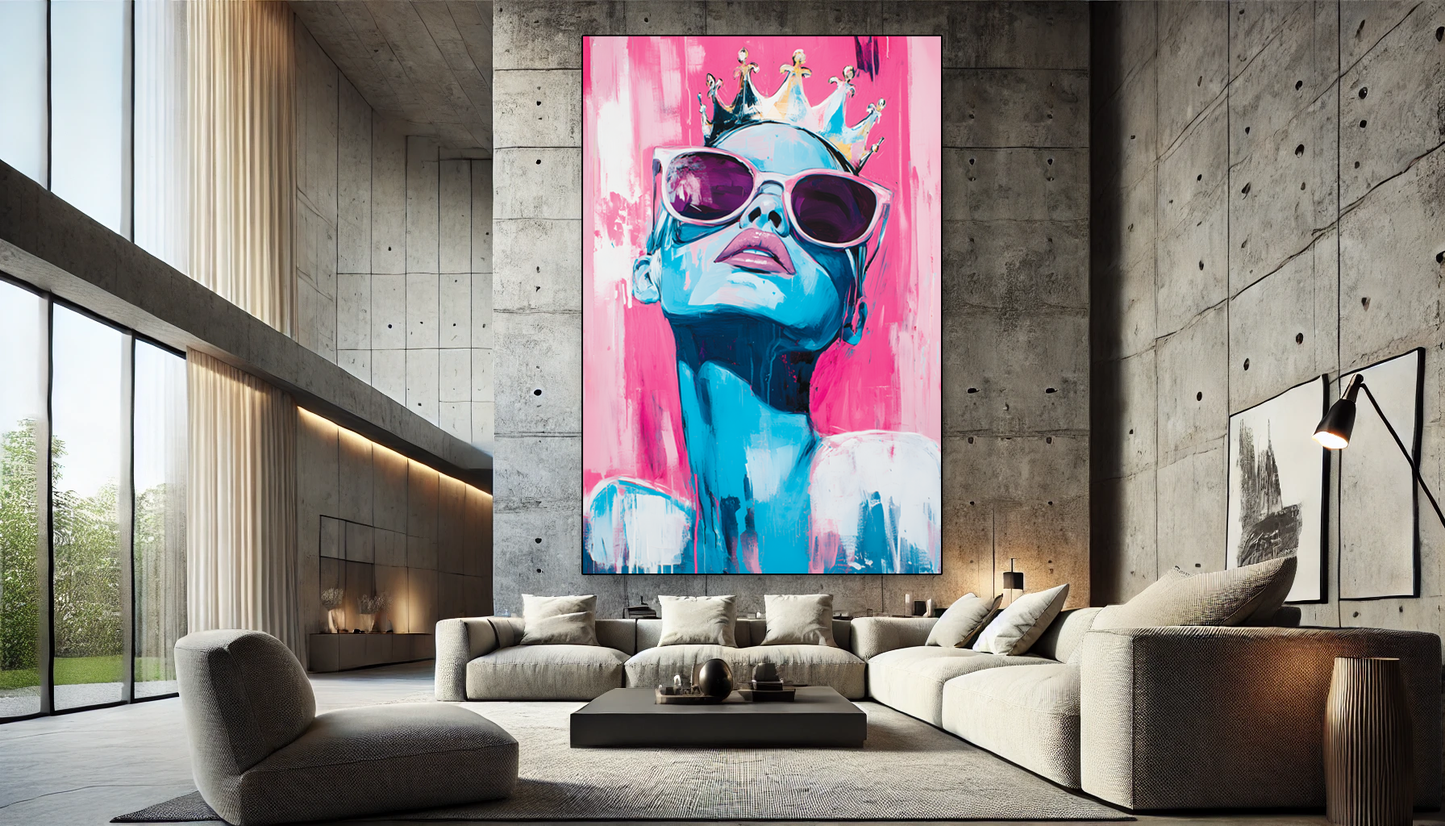 Tableau Pop Art "Queen Energy" (format rectangulaire)