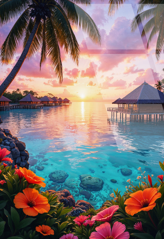 Tableau Natural Art "Art Bora Bora" (format rectangulaire)