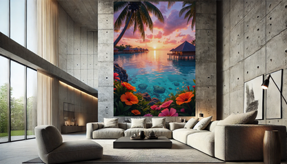Tableau Natural Art "Art Bora Bora" (format rectangulaire)