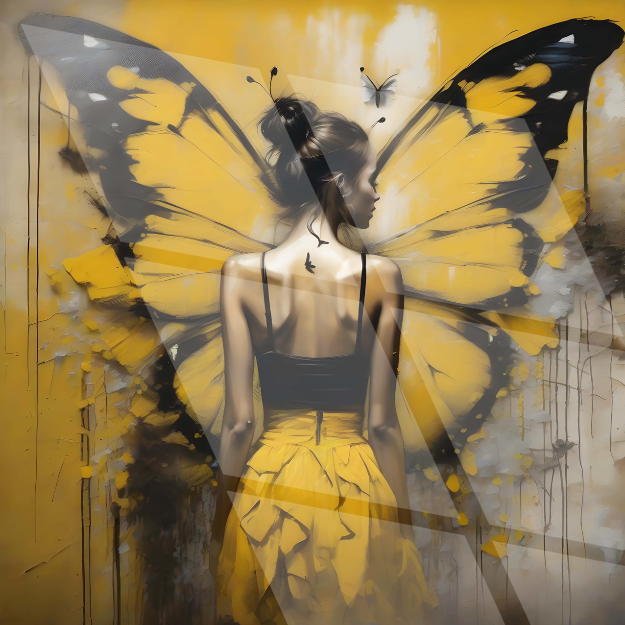 Tableau Abstract Art "Butterfly Soul" (format carré)